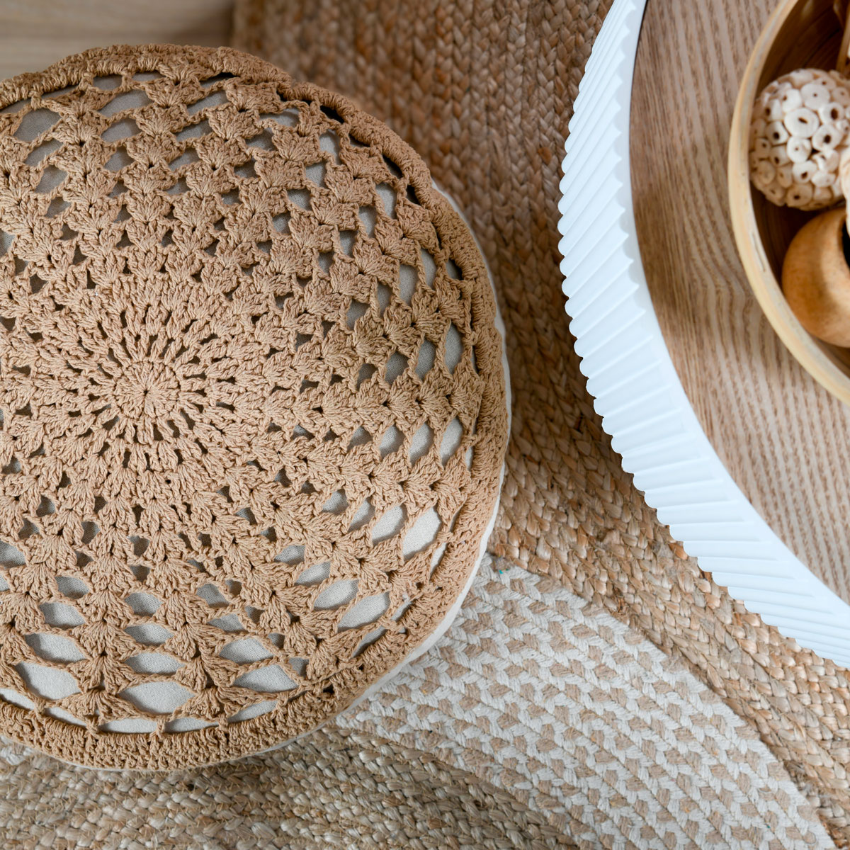 Coj&iacute;n MEKONG  natural de algod&oacute;n 45x45cm