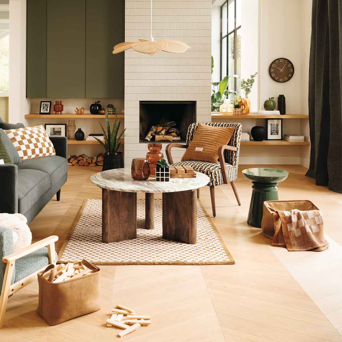 Reloj de pared de mdf y vidrio IVANA 38cm