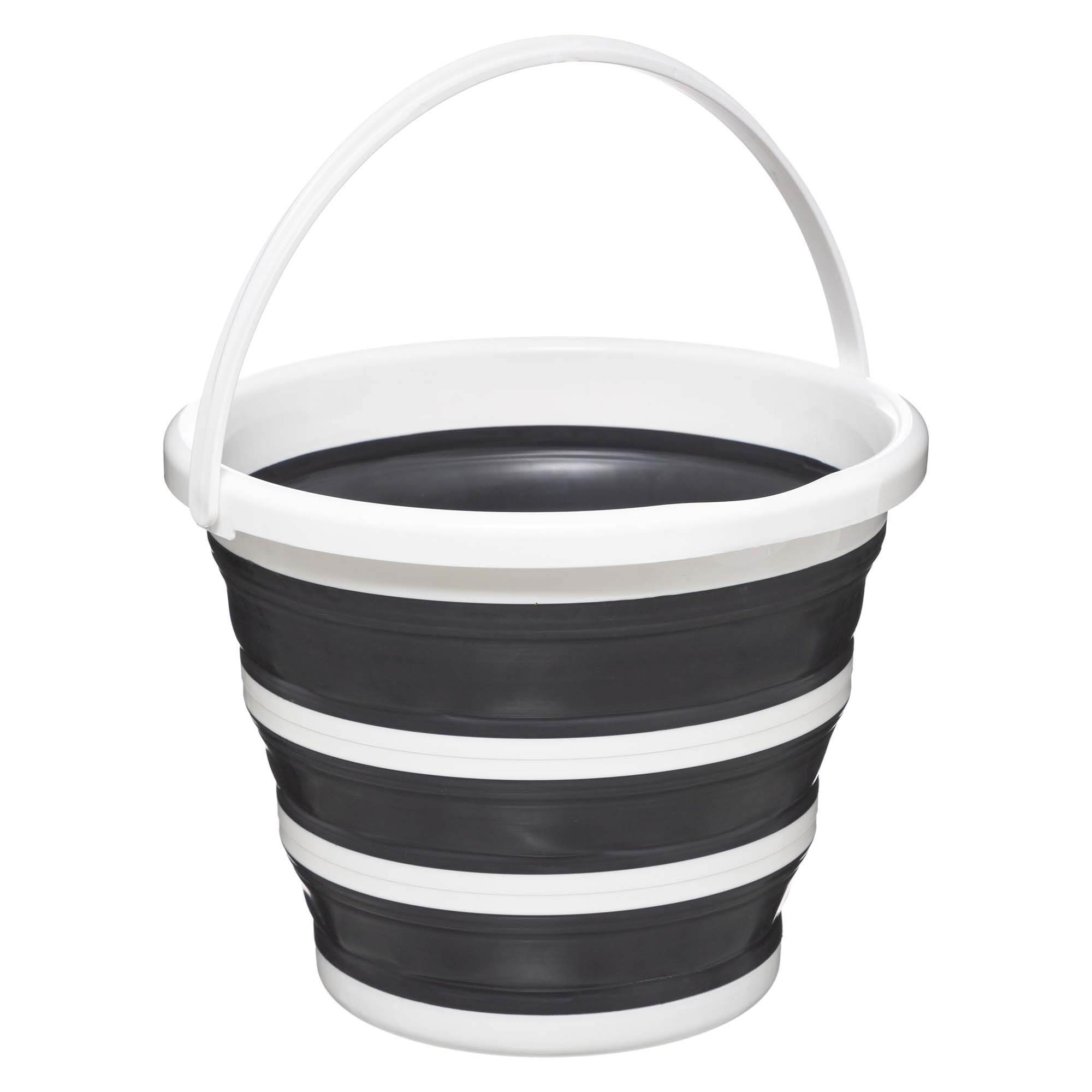 Cubo Retr&aacute;ctil 10L Blanco/Gris