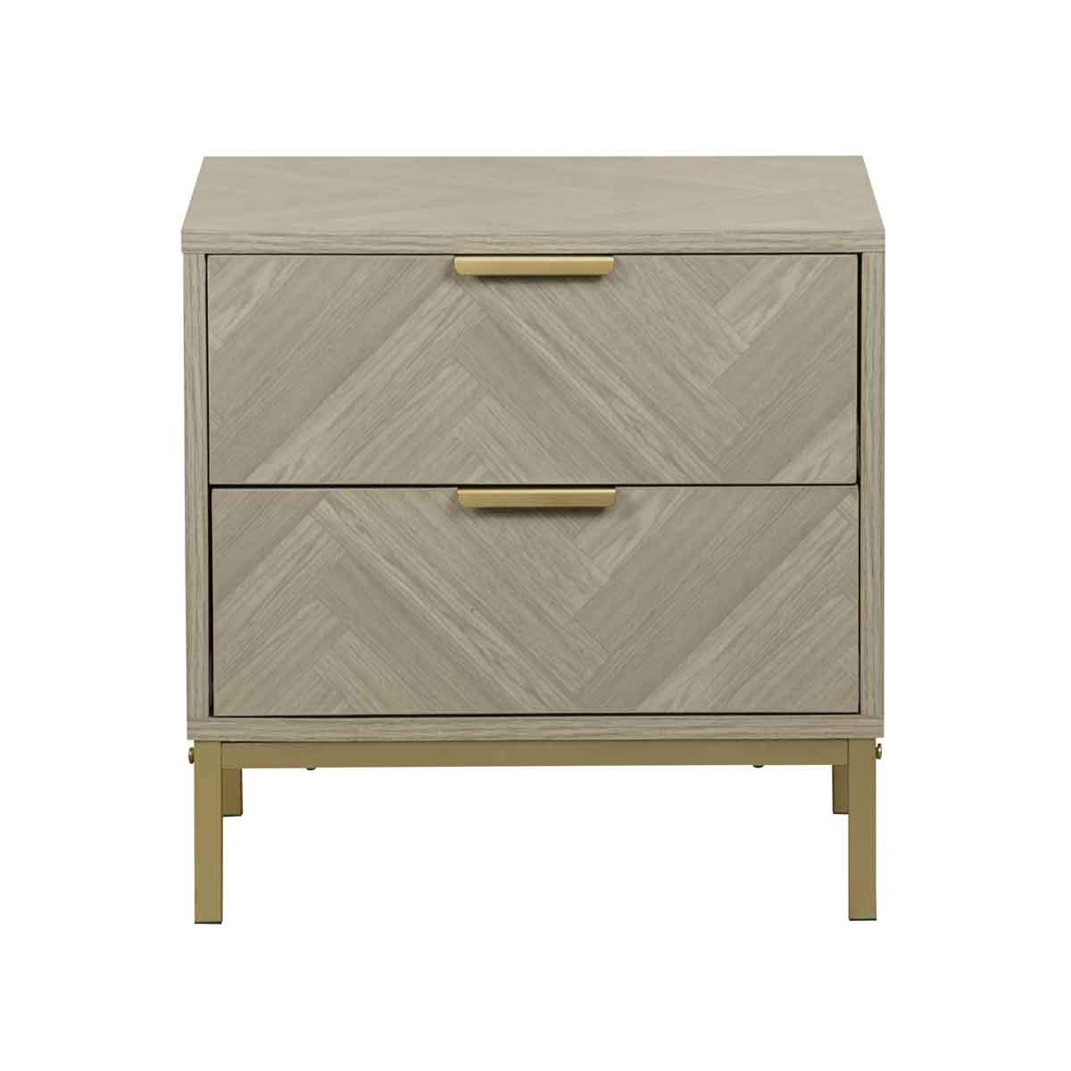 Mesita de noche CHEVRON beige de mdf