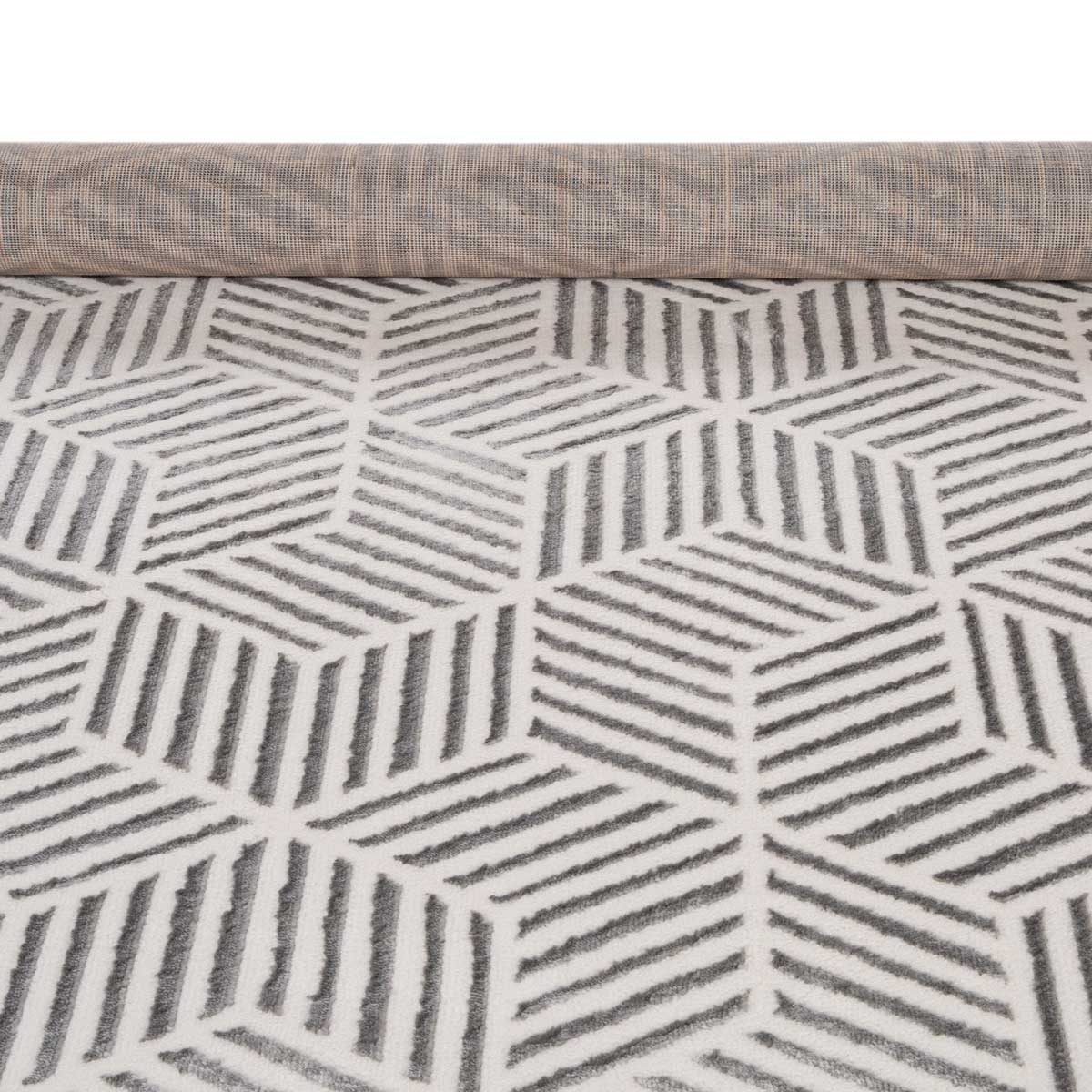 Tapete Zaha Geom&eacute;trico Cinza 120x160cm