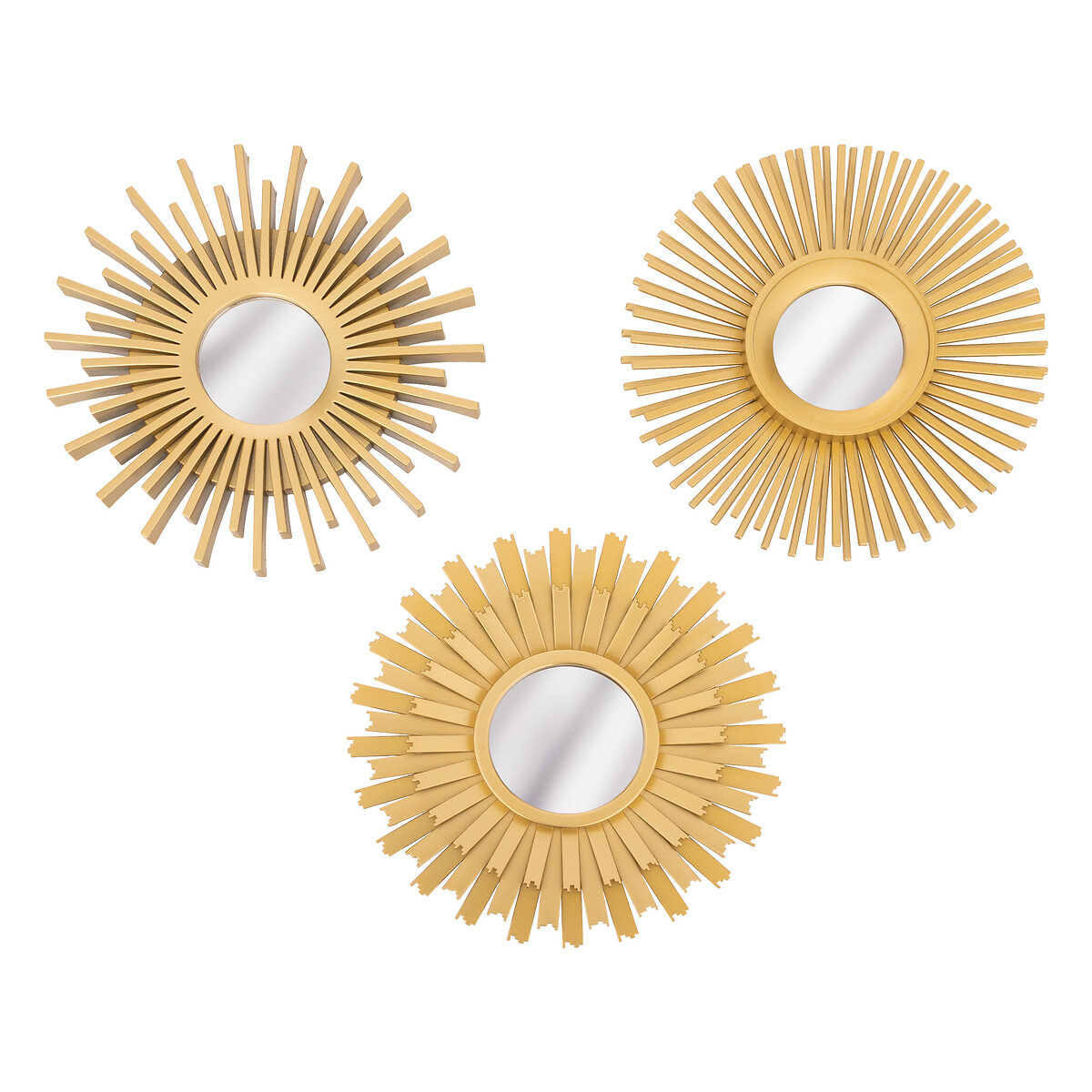 Juego 3 Espejos Dorados Amed 25cm