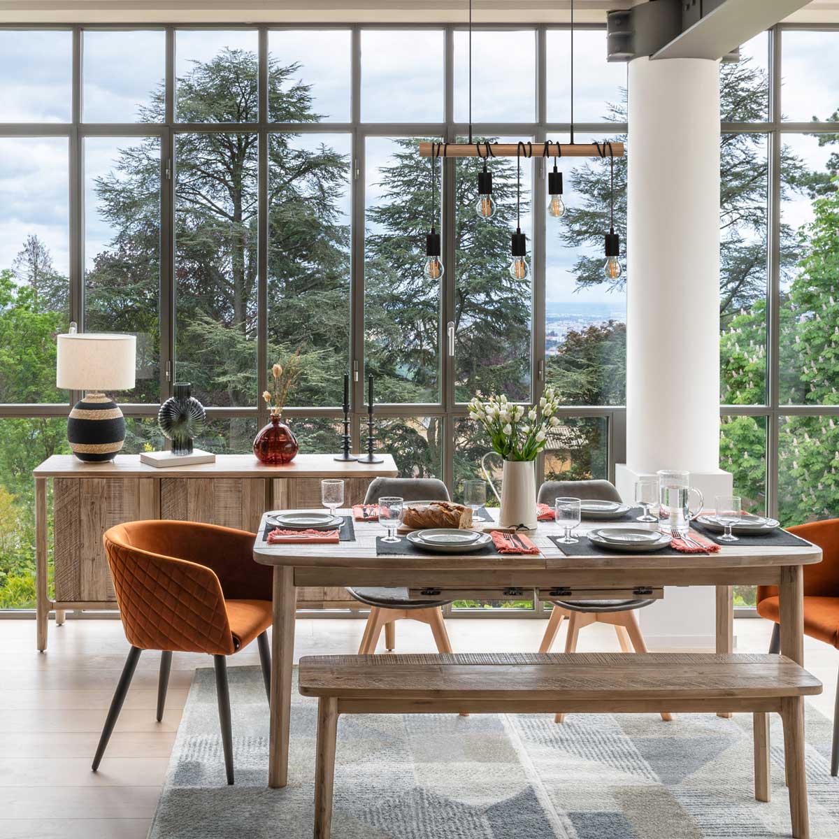 Jarr&oacute;n ULY &aacute;mbar de vidrio reciclado 22cm