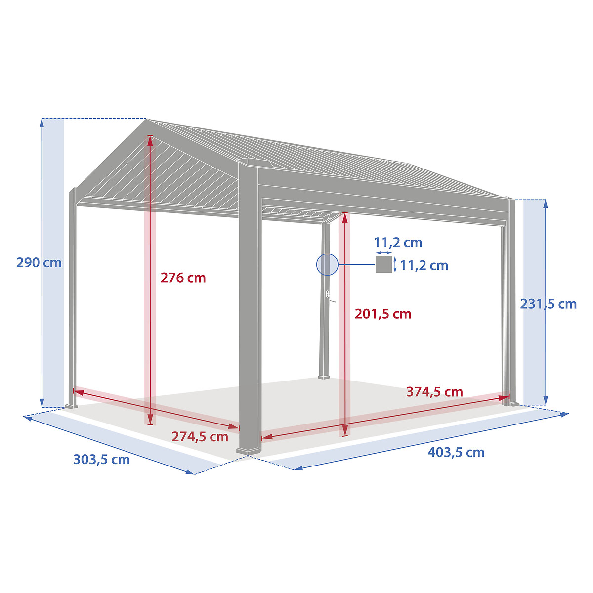 P&eacute;rgola ECOZIA beige/lino 4x3m