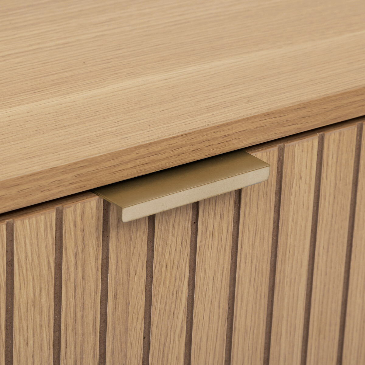 Mesita de noche con 2 cajones de mdf beige TASSO