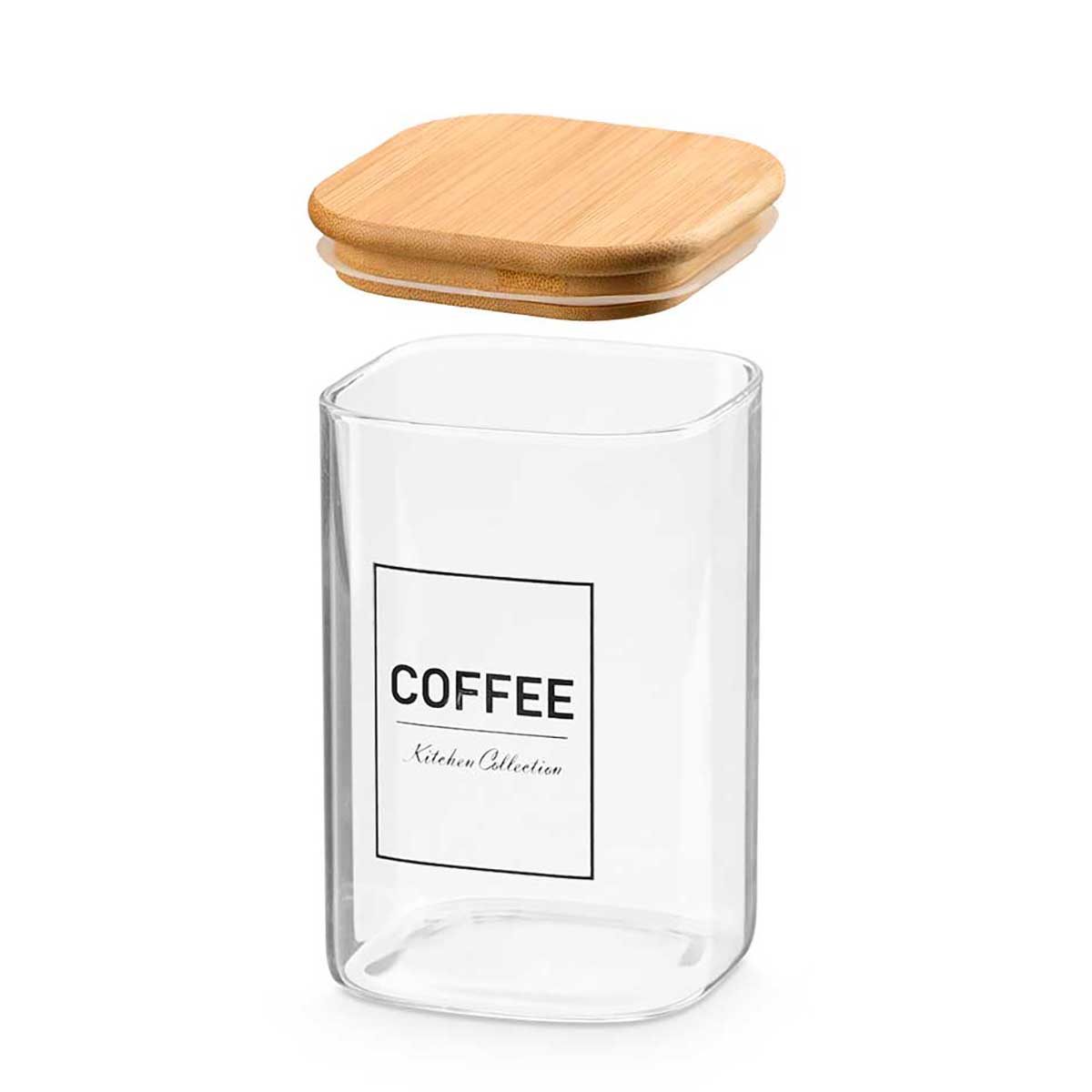 Frasco Para Caf&eacute; Con Tapa De Bamb&uacute; 1.2l
