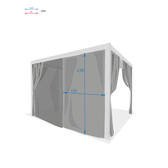 Cortinas y mosquitera &Eacute;VORA blanco 3.6x3.6cm