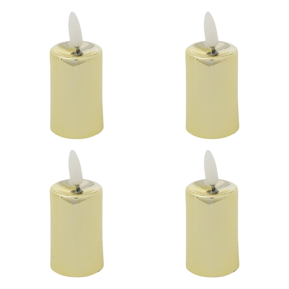 Set de 4 velas led doradas 
