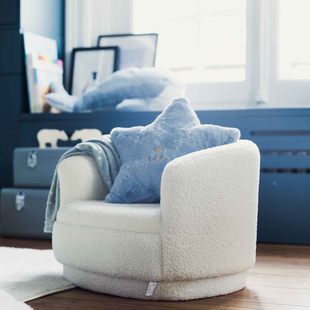 Butaca SKY tejido bouclé blanco