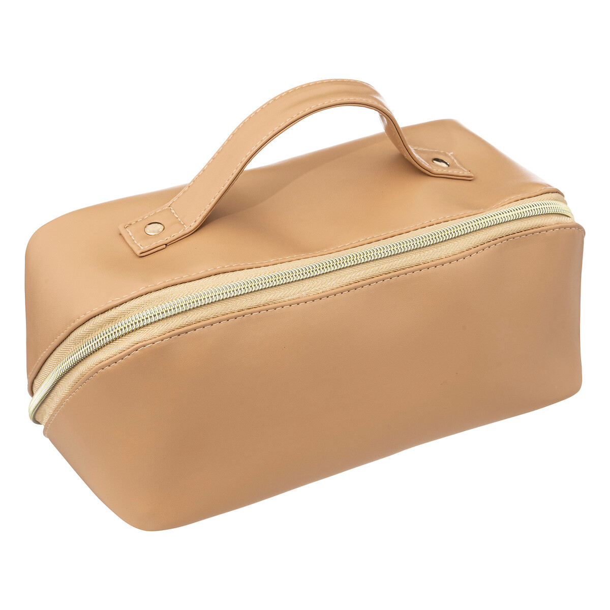 Estuche de aseo beige efecto  piel 
