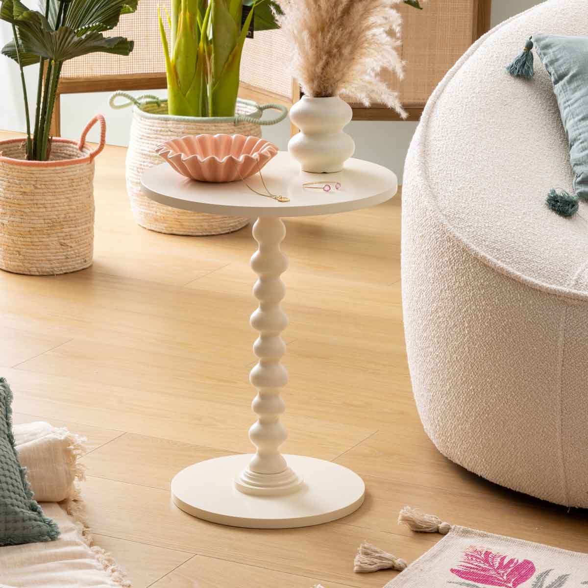 Mesa auxiliar ALIX blanca 