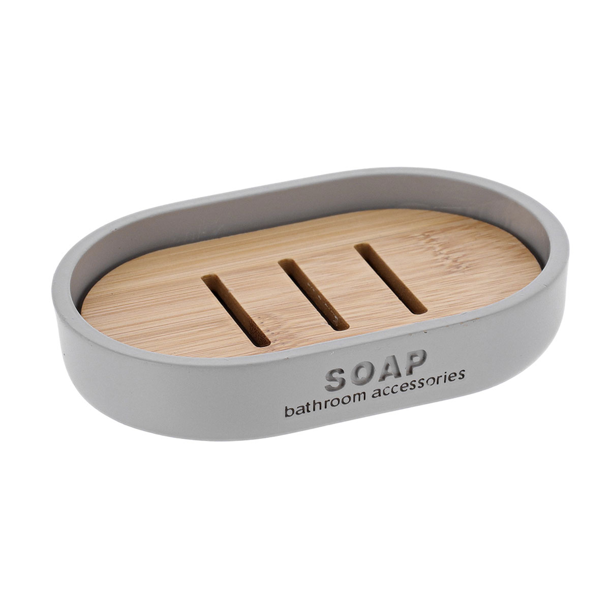 Jabonera wc poliresina gris claro