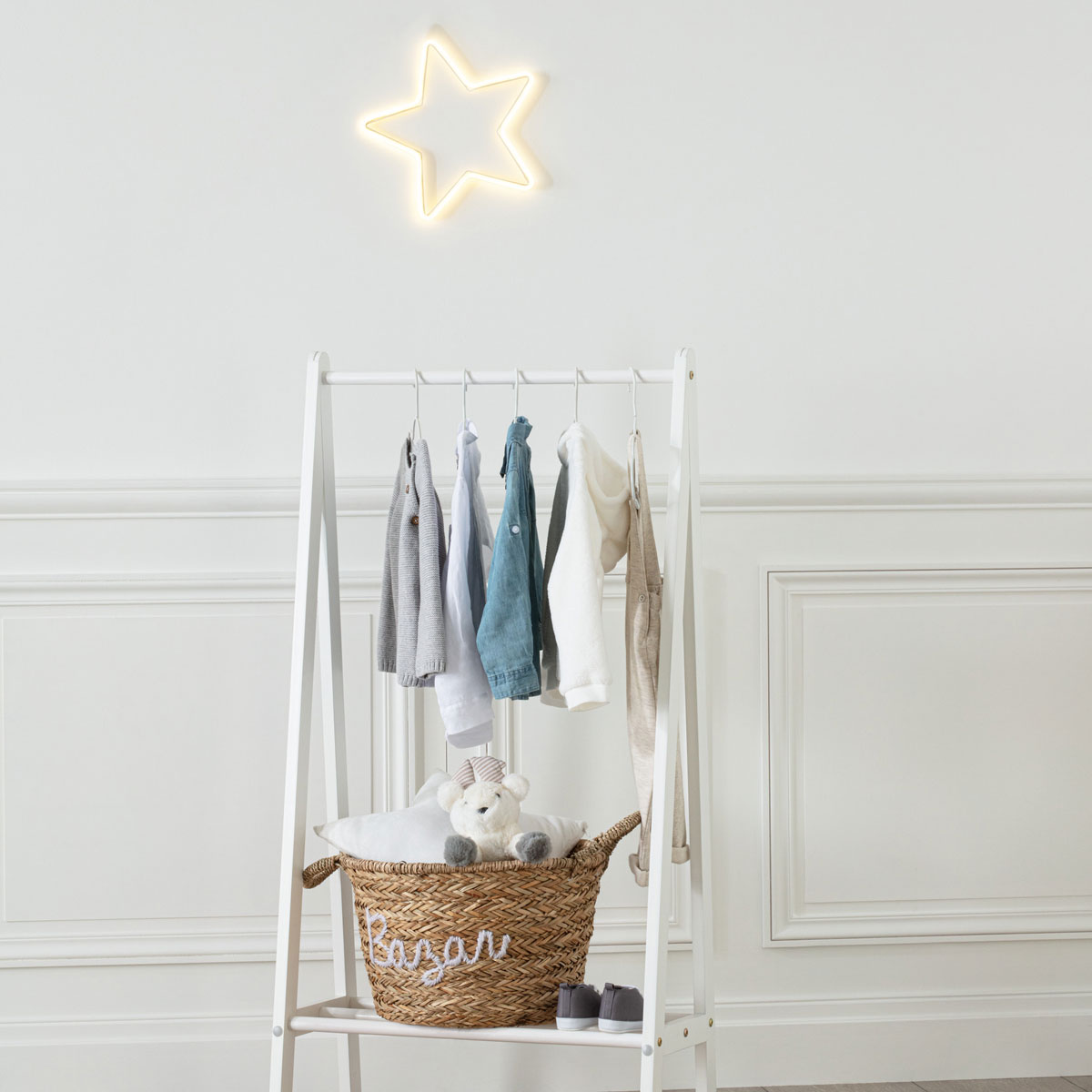 Perchero Simple Mdf Blanco 60x30x114Cm