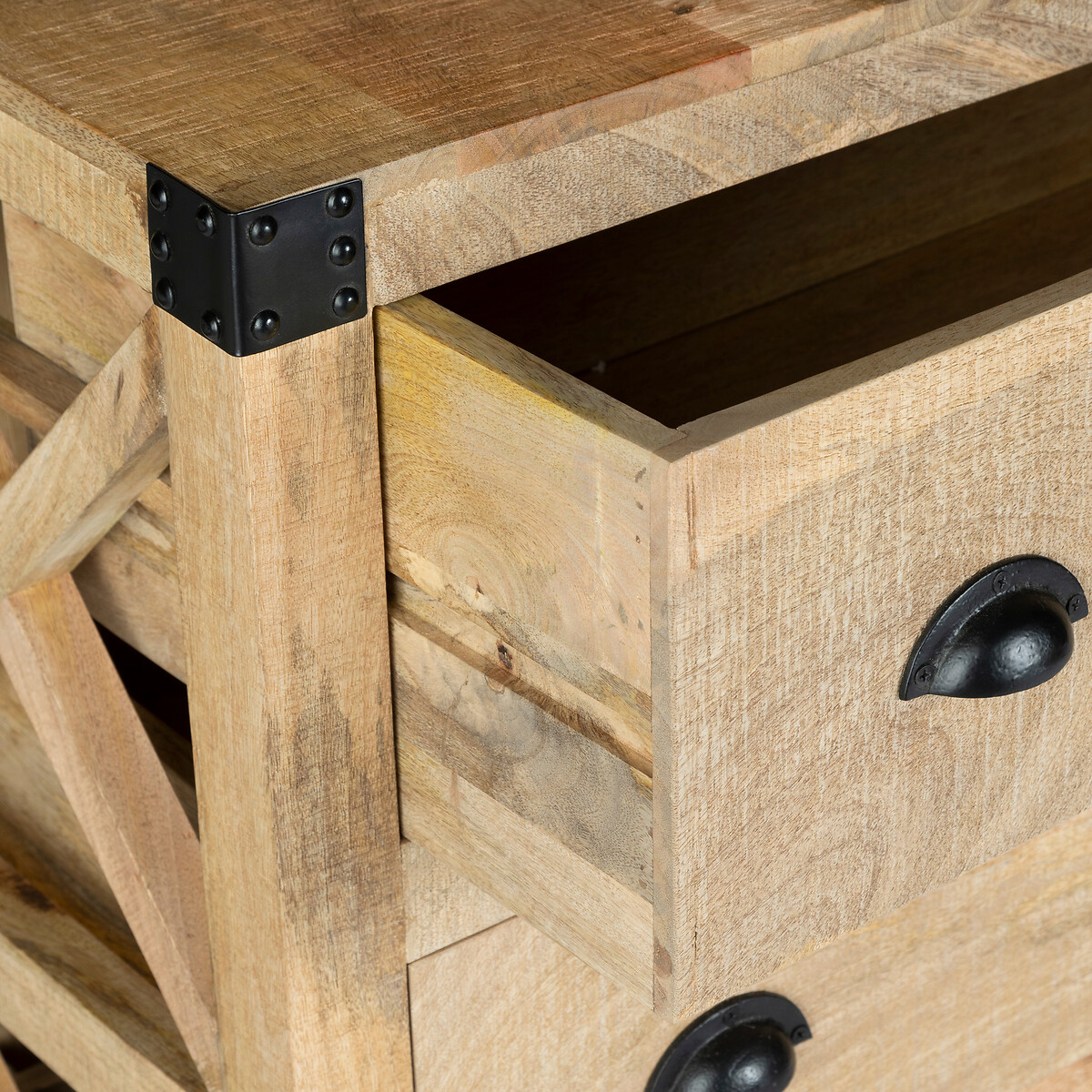 Aparador Silas Marrón De Madera Con 6 Cajones