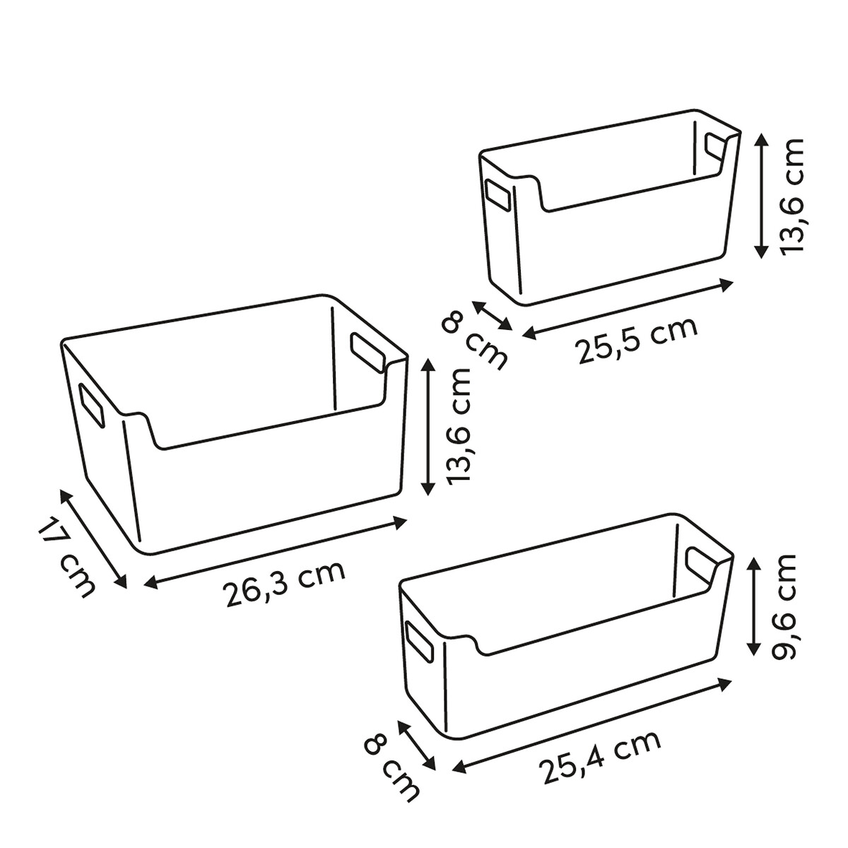 Set de 3 cestos organizadores beige