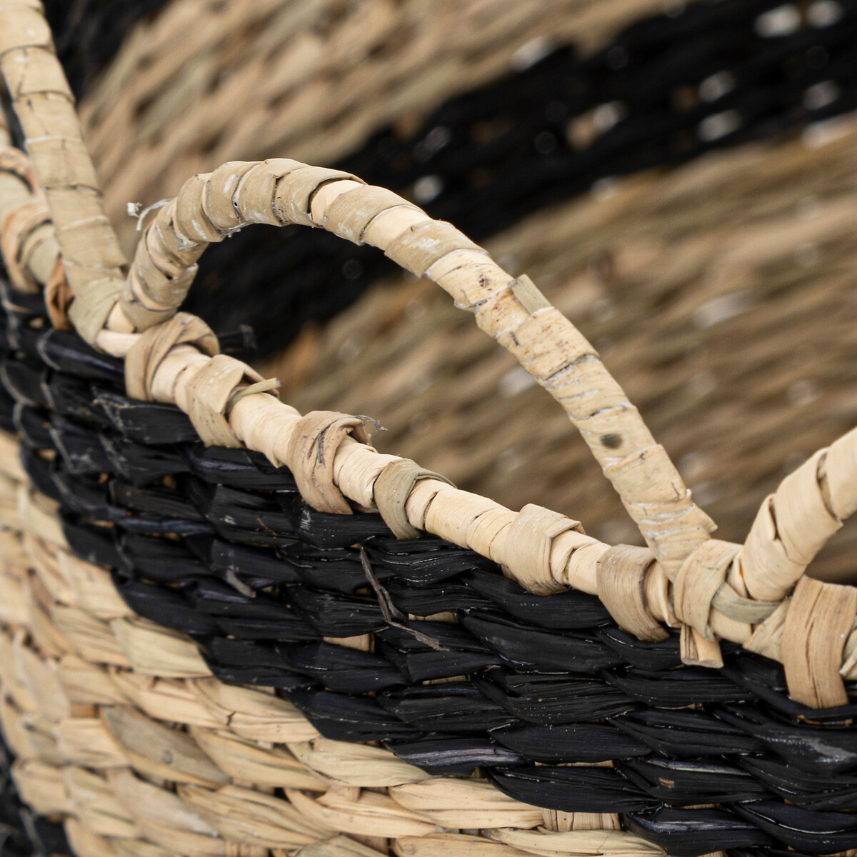 Cesto De Rafia Beige 35x35x35Cm