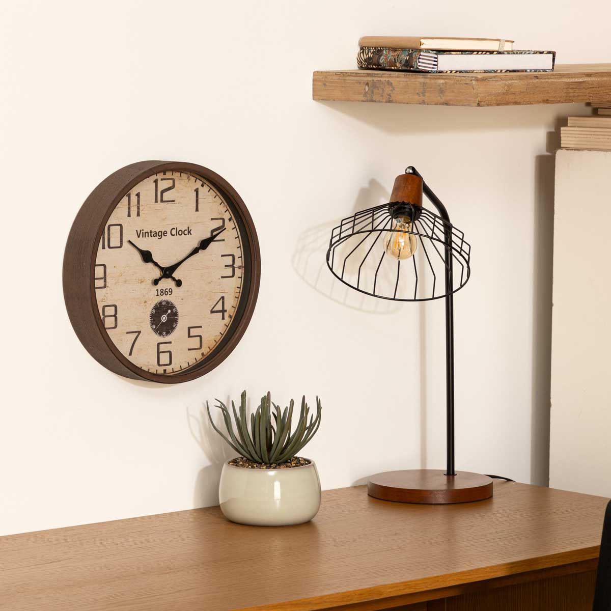 Reloj Decorativo Vintage De Metal 30Cm