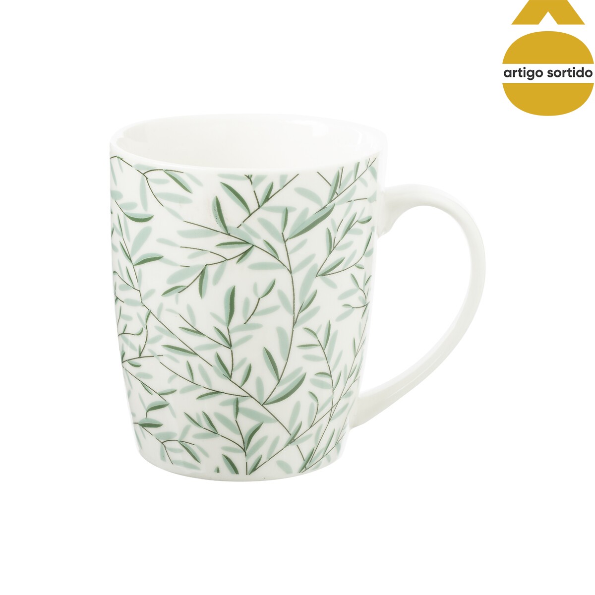 Caneca De Cer&acirc;mica Floral 34cl