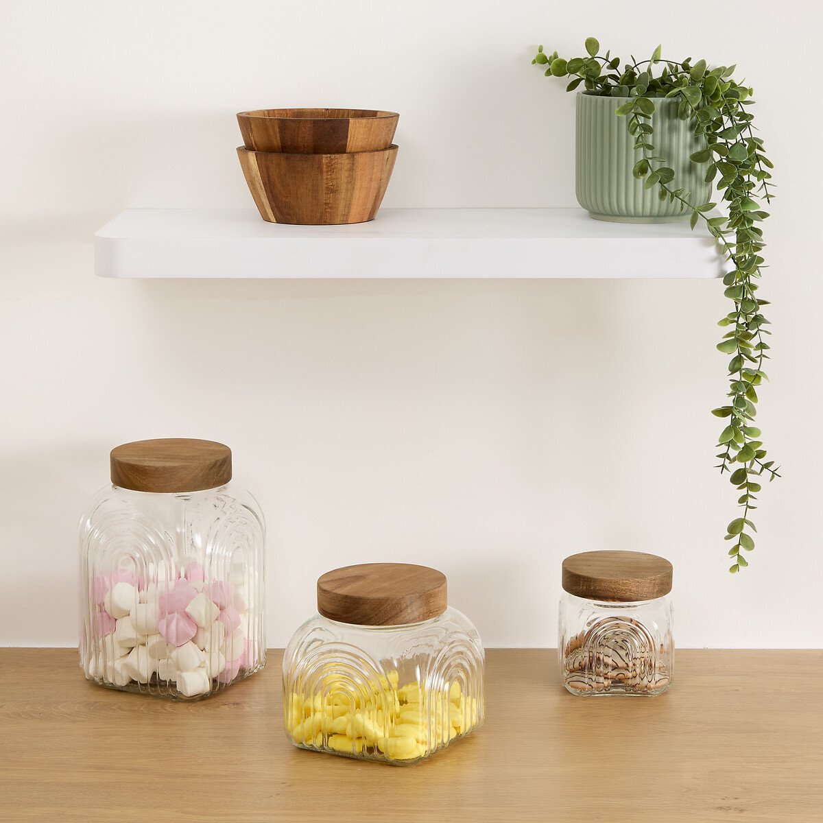 Tarro ARCHE con tapa de madera de acacia 4L