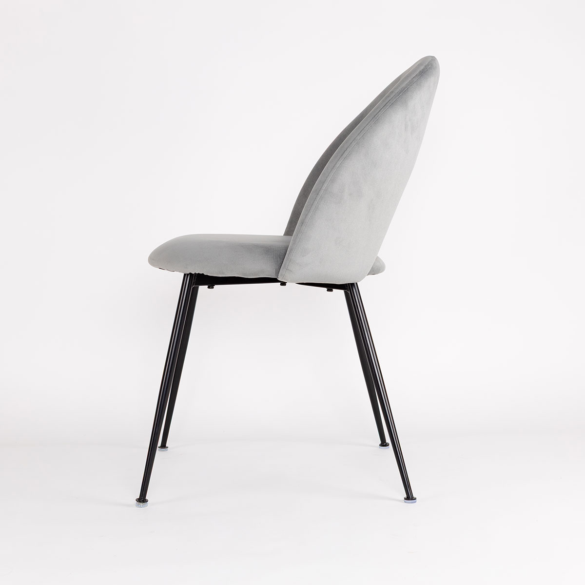 Silla RAVEN de terciopelo gris