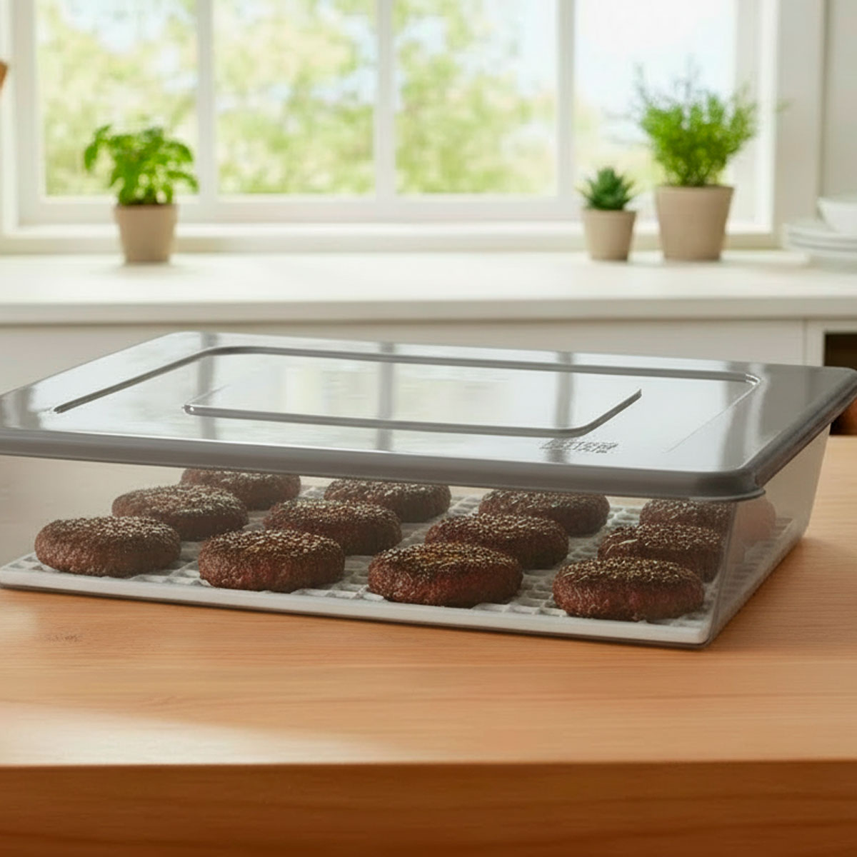 Recipiente Rectangular C/Red Gris