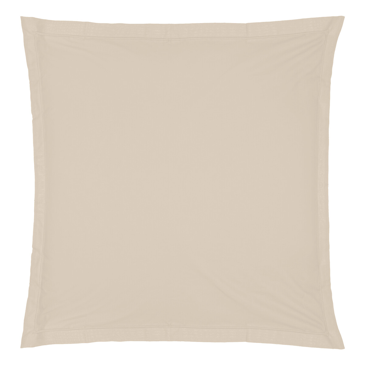 Funda de almohada beige de algod&oacute;n percal 63x63cm