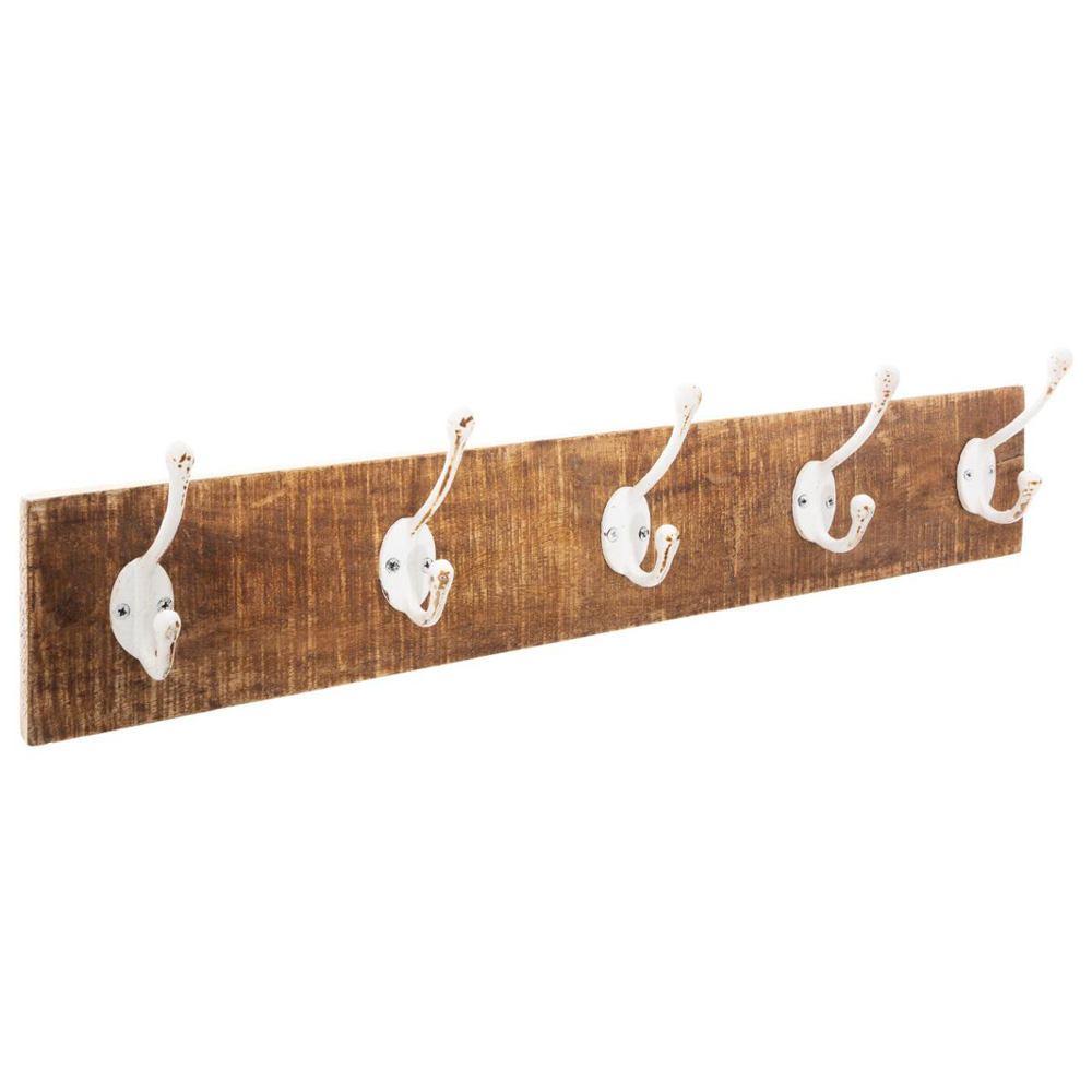 Perchero De Madera C/5 Ganchos 74x9x15Cm