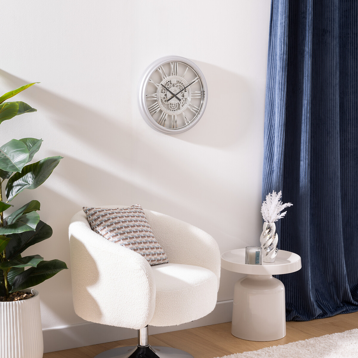 Reloj de pared RICKY plateado