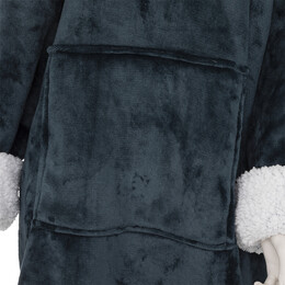 Manta Sudadera C/Capucha Azul Petróleo