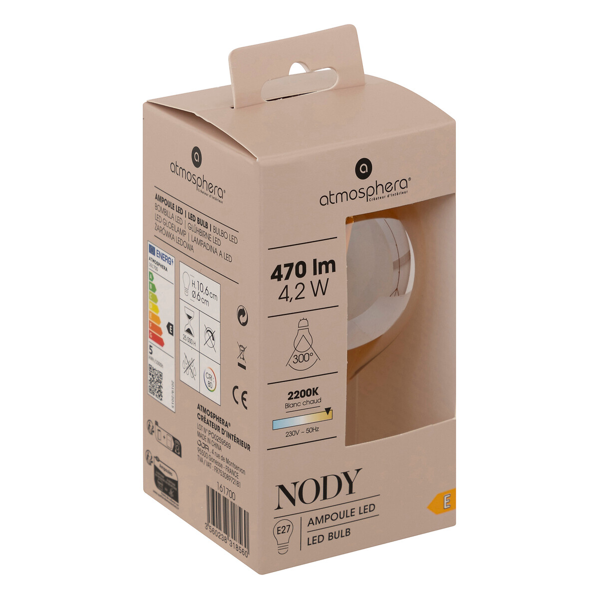 Bombilla Vintage Led Ámbar A60 2W E27