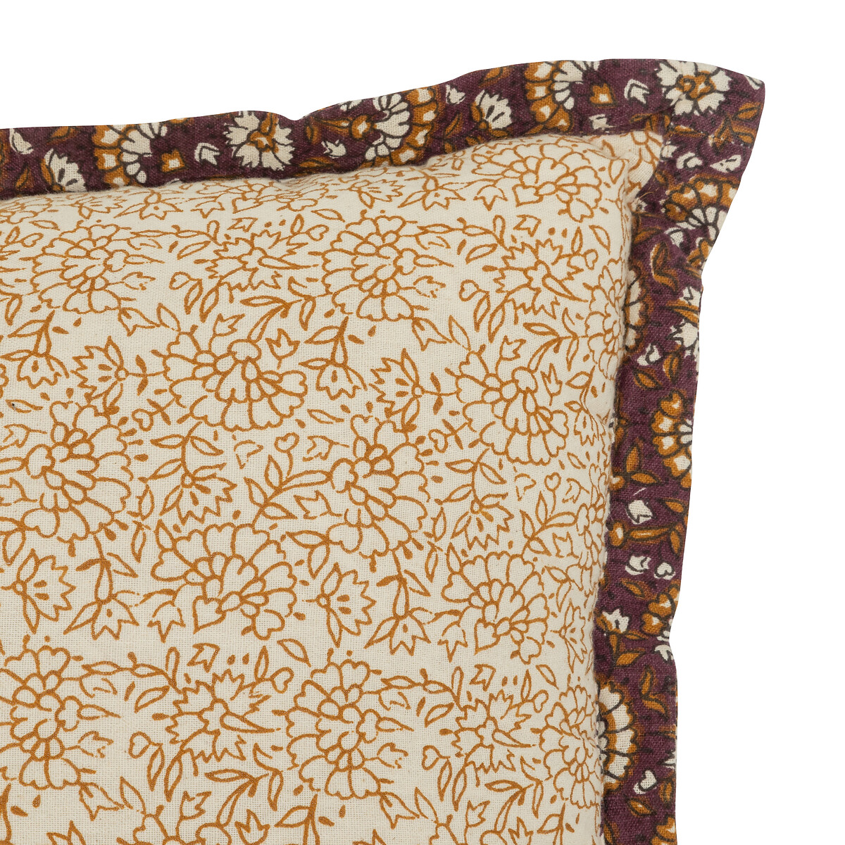 Almohada Indie Beige Con Flores 38x58cm