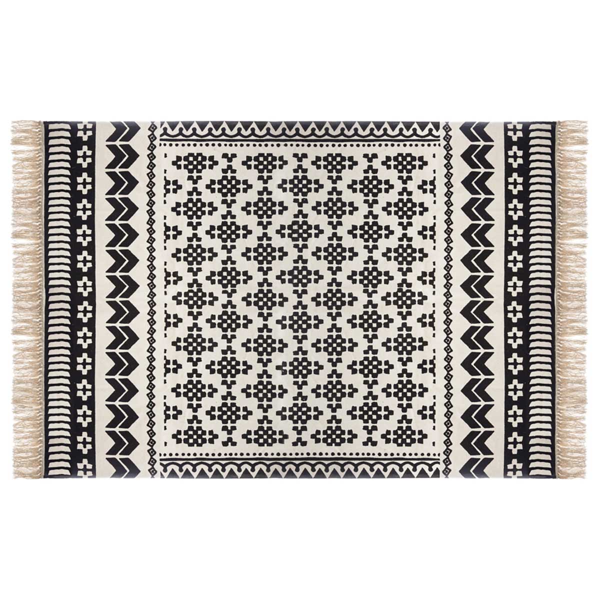 Alfombra Delhi Blanco/Negro 120x170Cm