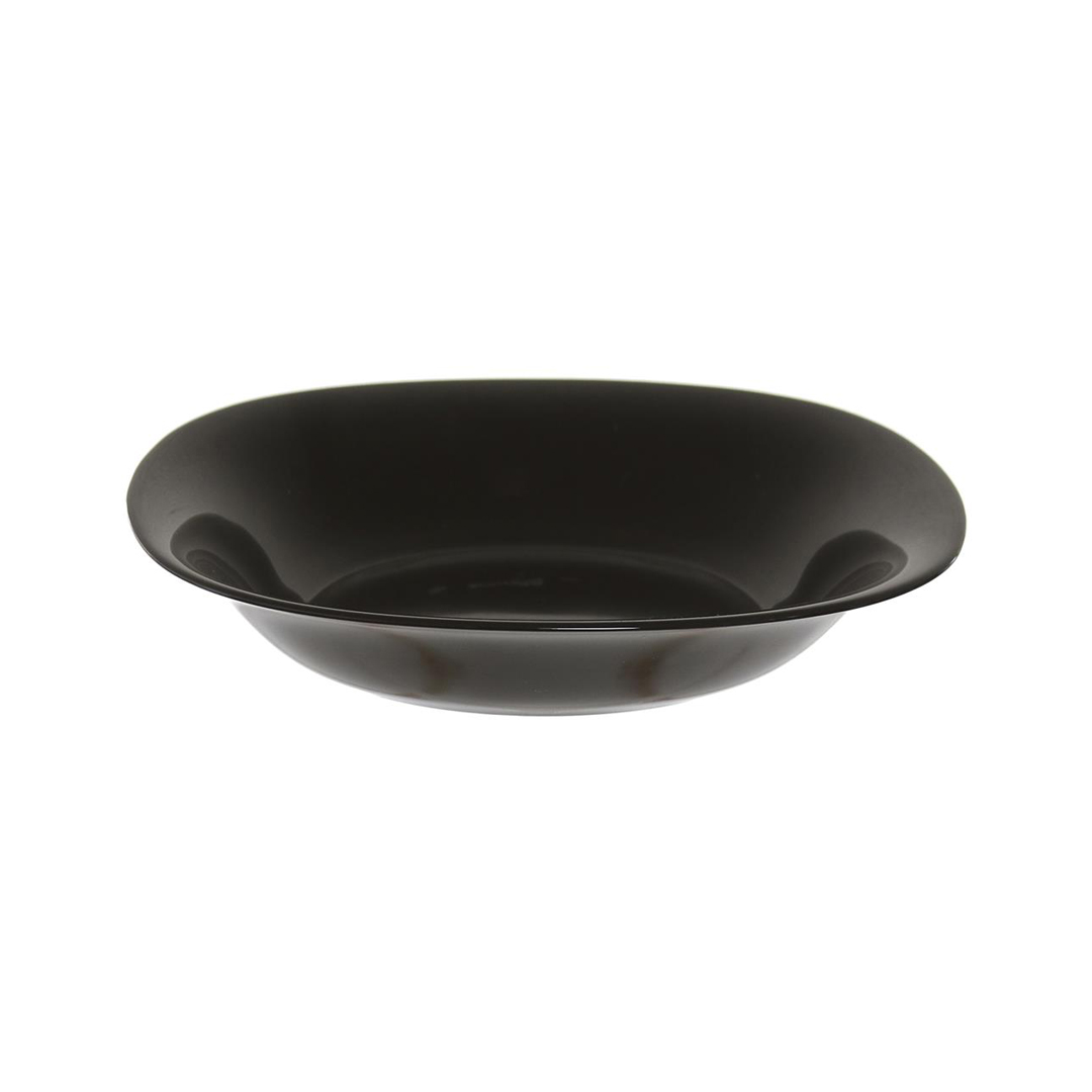 Prato de Sopa em Vidro Opal Preto