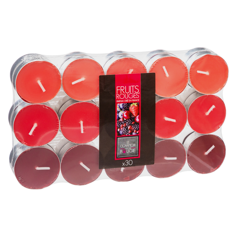 Set 30 Velas Tealights Frutos Rojos