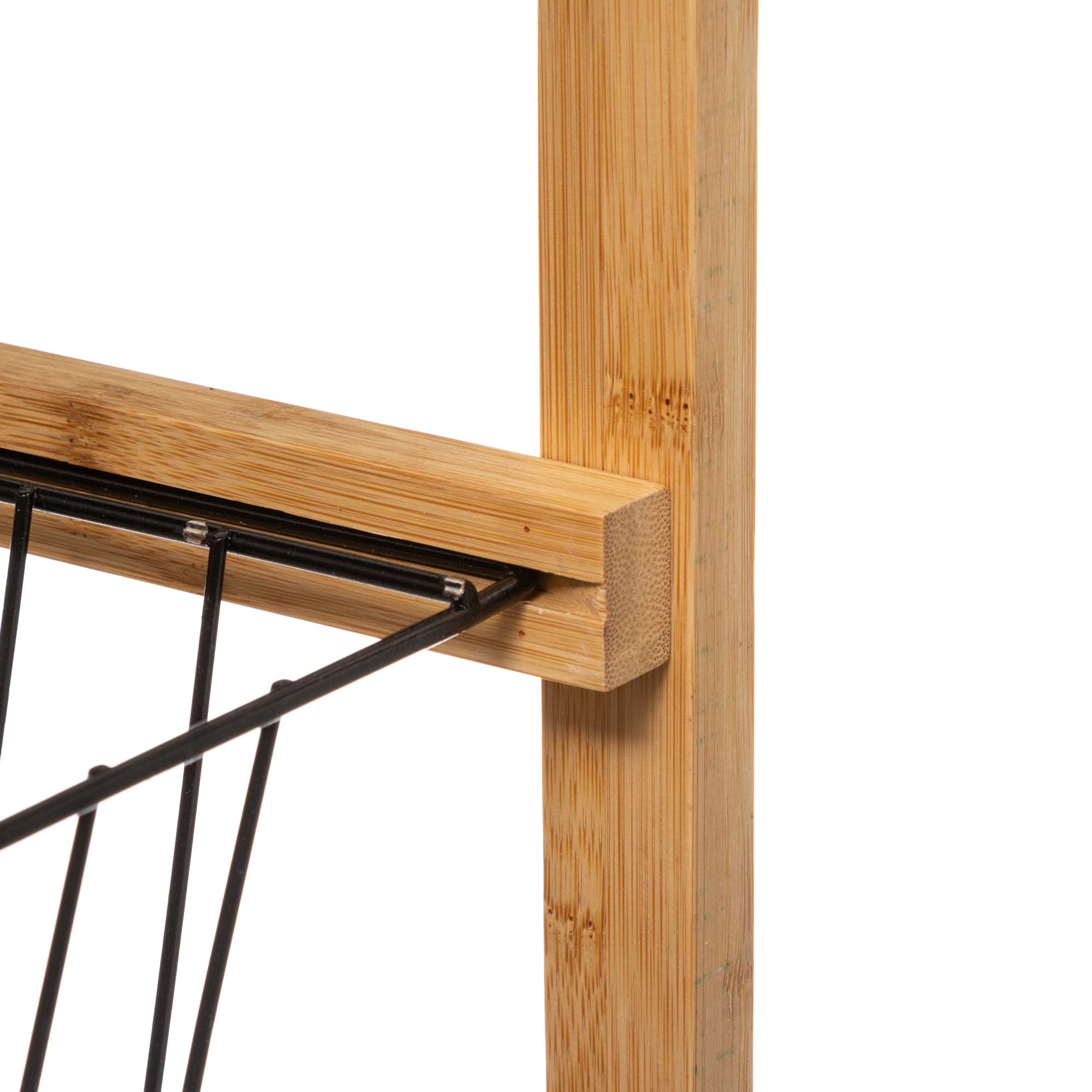 Carrito multiusos de bambú c/2 bandejas y 2 cestas