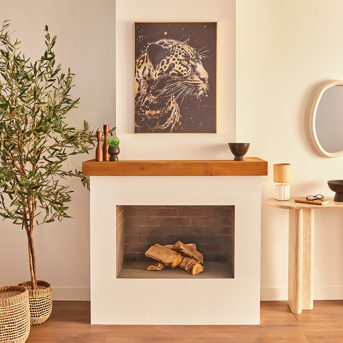 Cuadro leopardo decorativo LUPITA negro 78x58cm