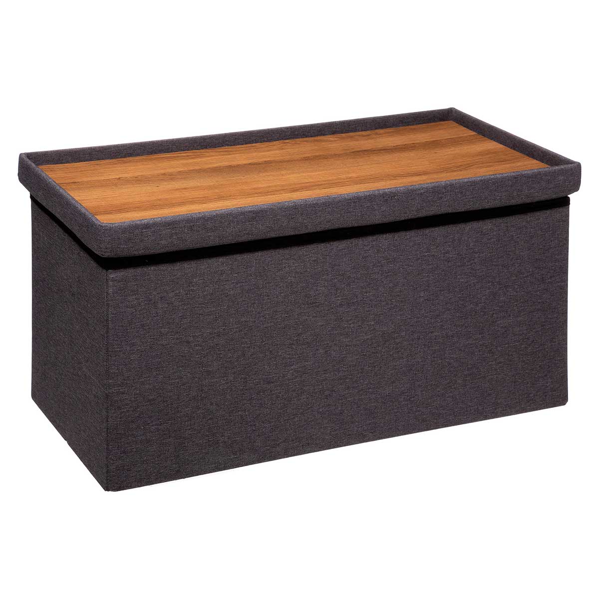 Puf De Almacenaje Gris Oscuro 76x37.5