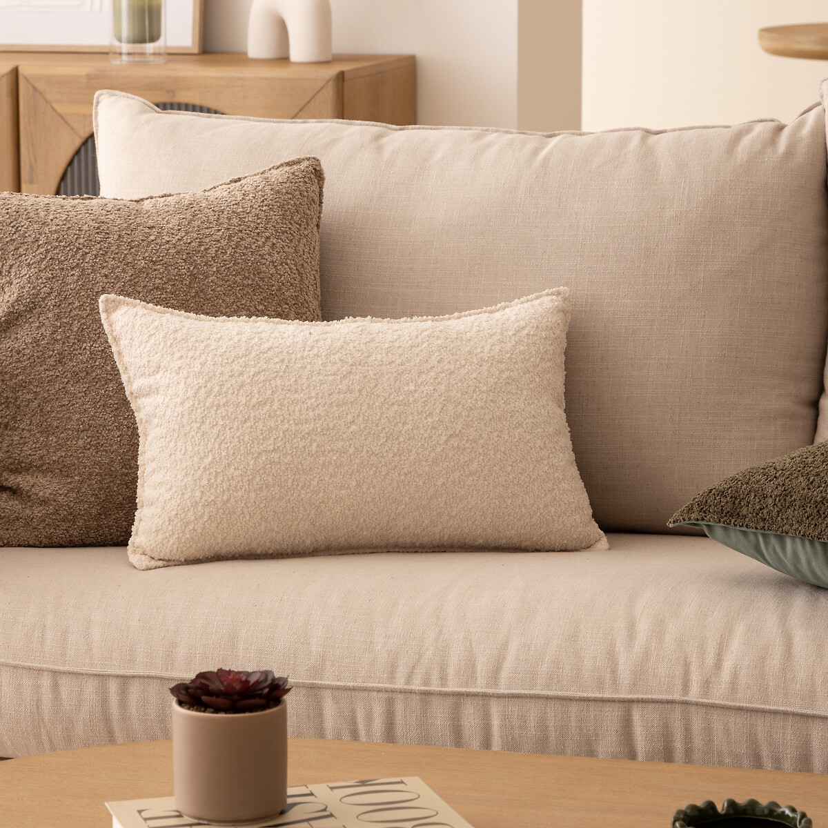 Cojín Bouclette Marfil 30x50cm