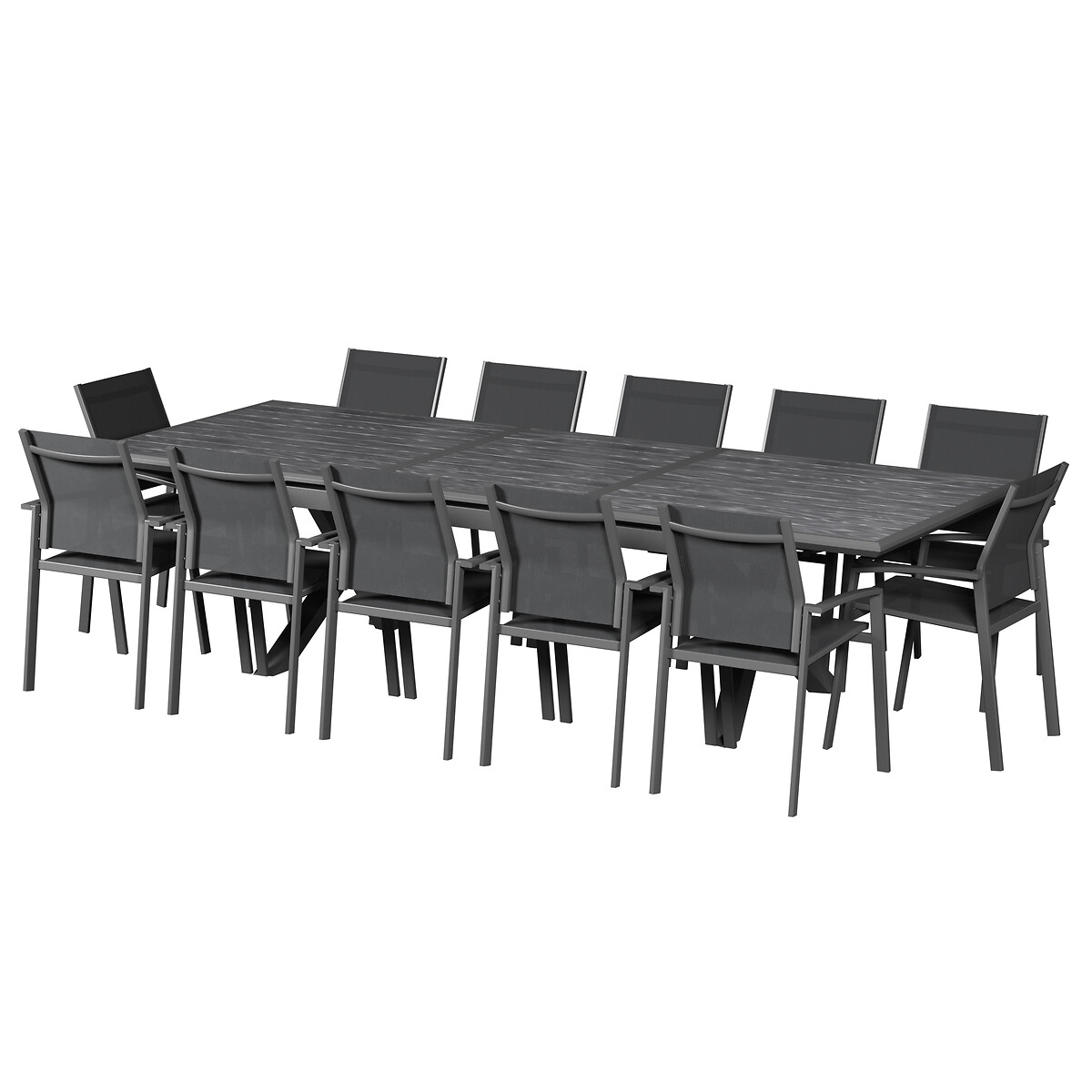 Mesa extensible AXIOME gris ardósia 250-330cm