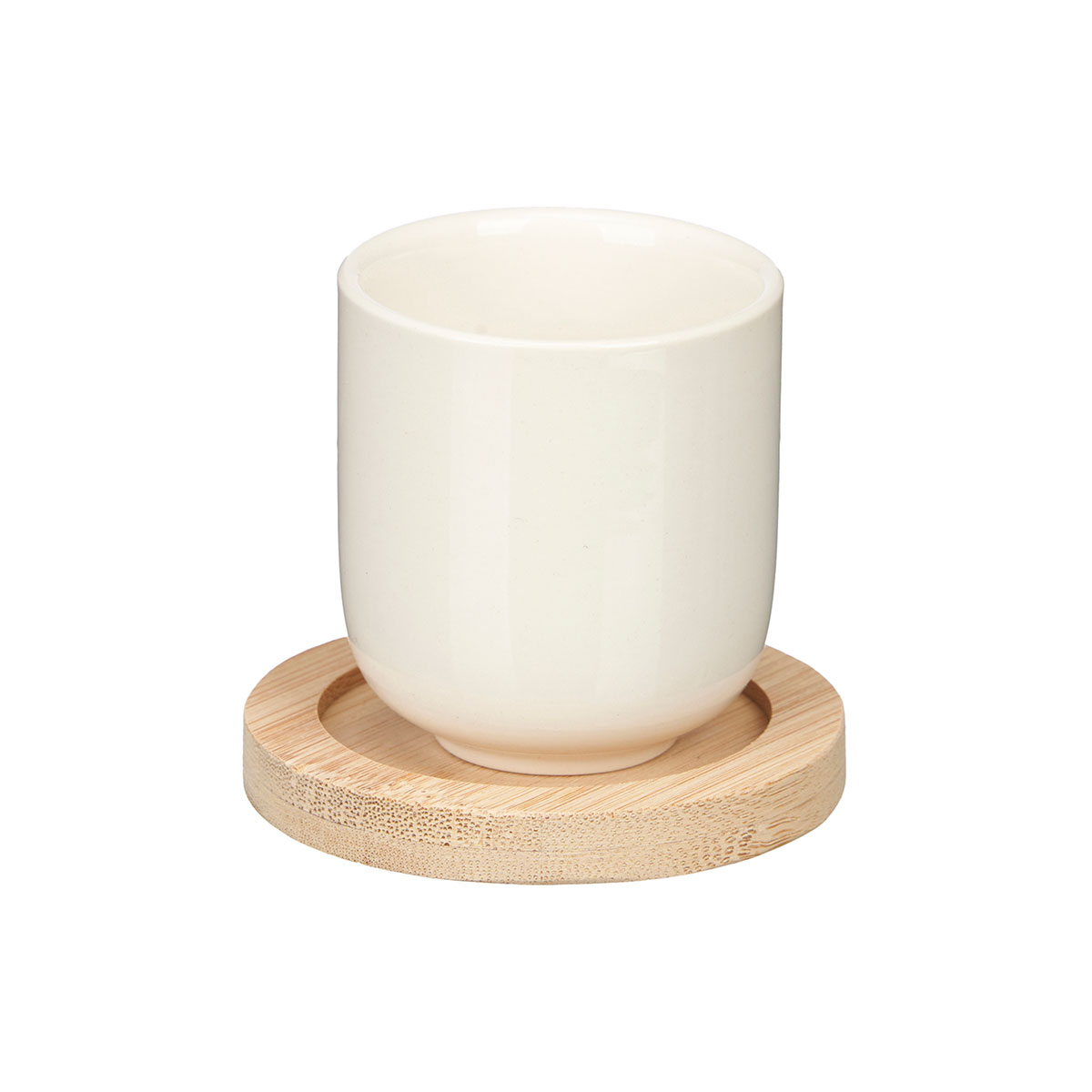 Juego 4 Tazas De Caf&eacute; Base Bamb&uacute;
