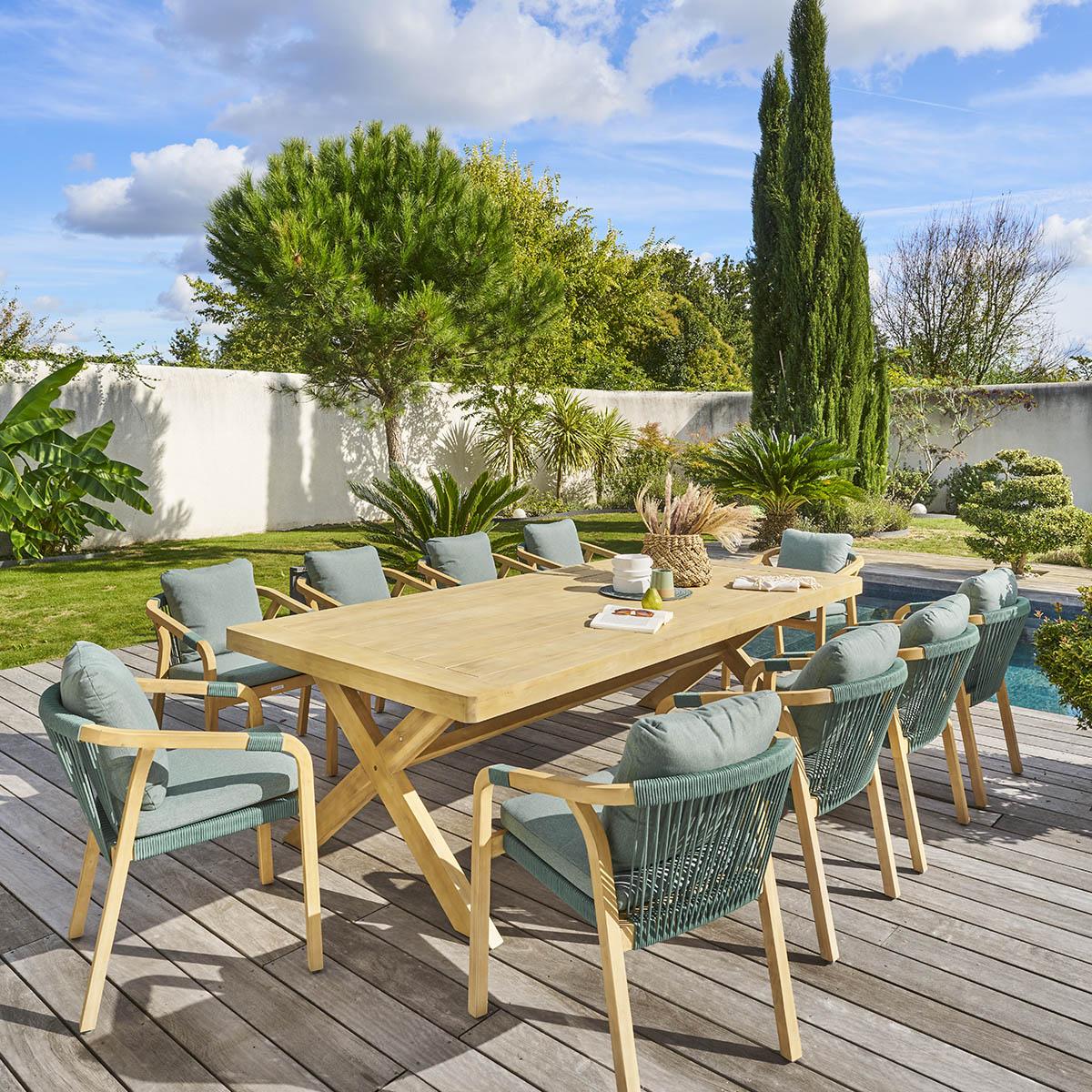 Mesa fija XENIA de aadera acacia