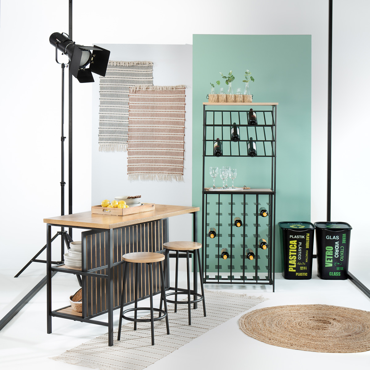 Set mueble y 2 taburetes MAISIE