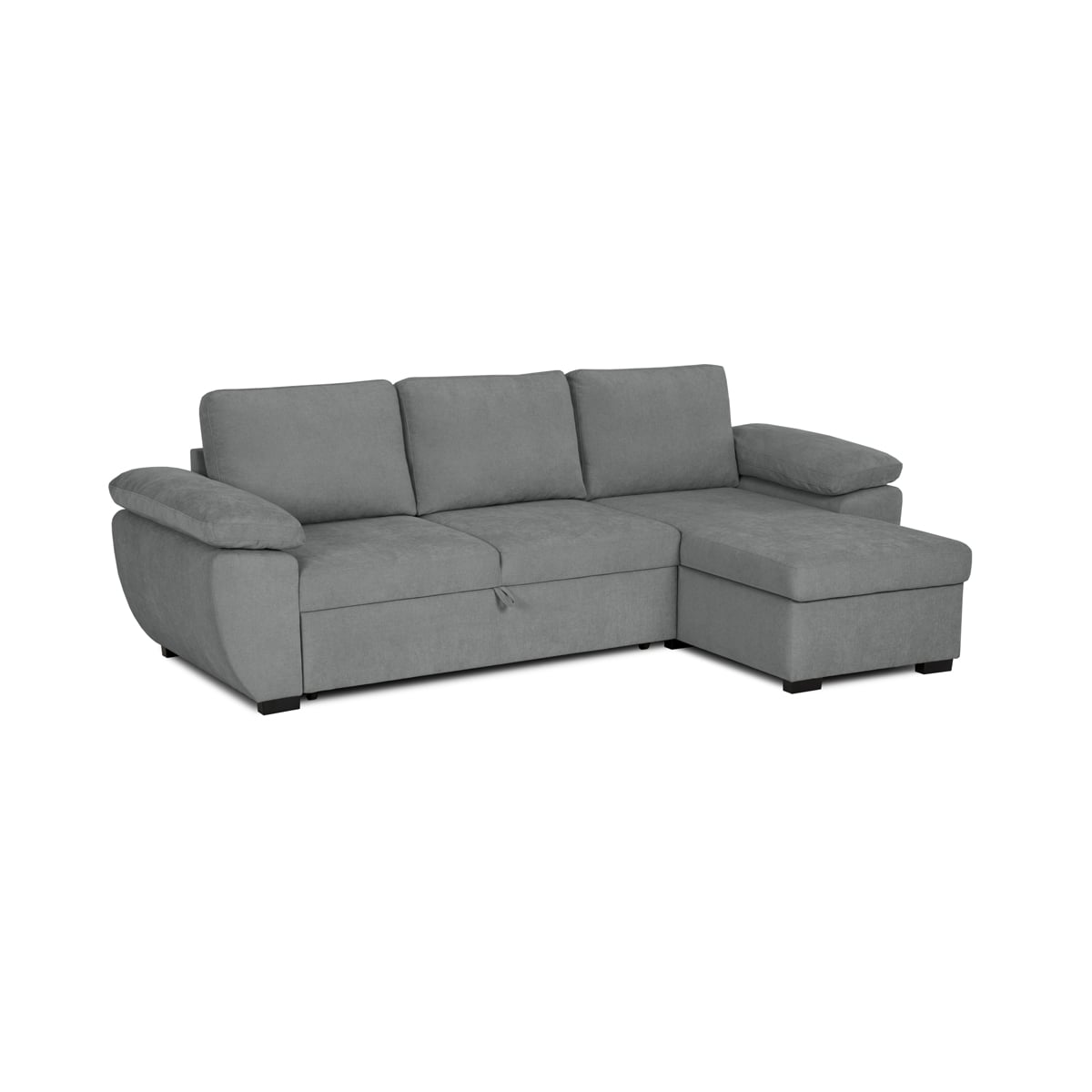 Sof&aacute; cama DRESDEN con arc&oacute;n y chaise longue  gris