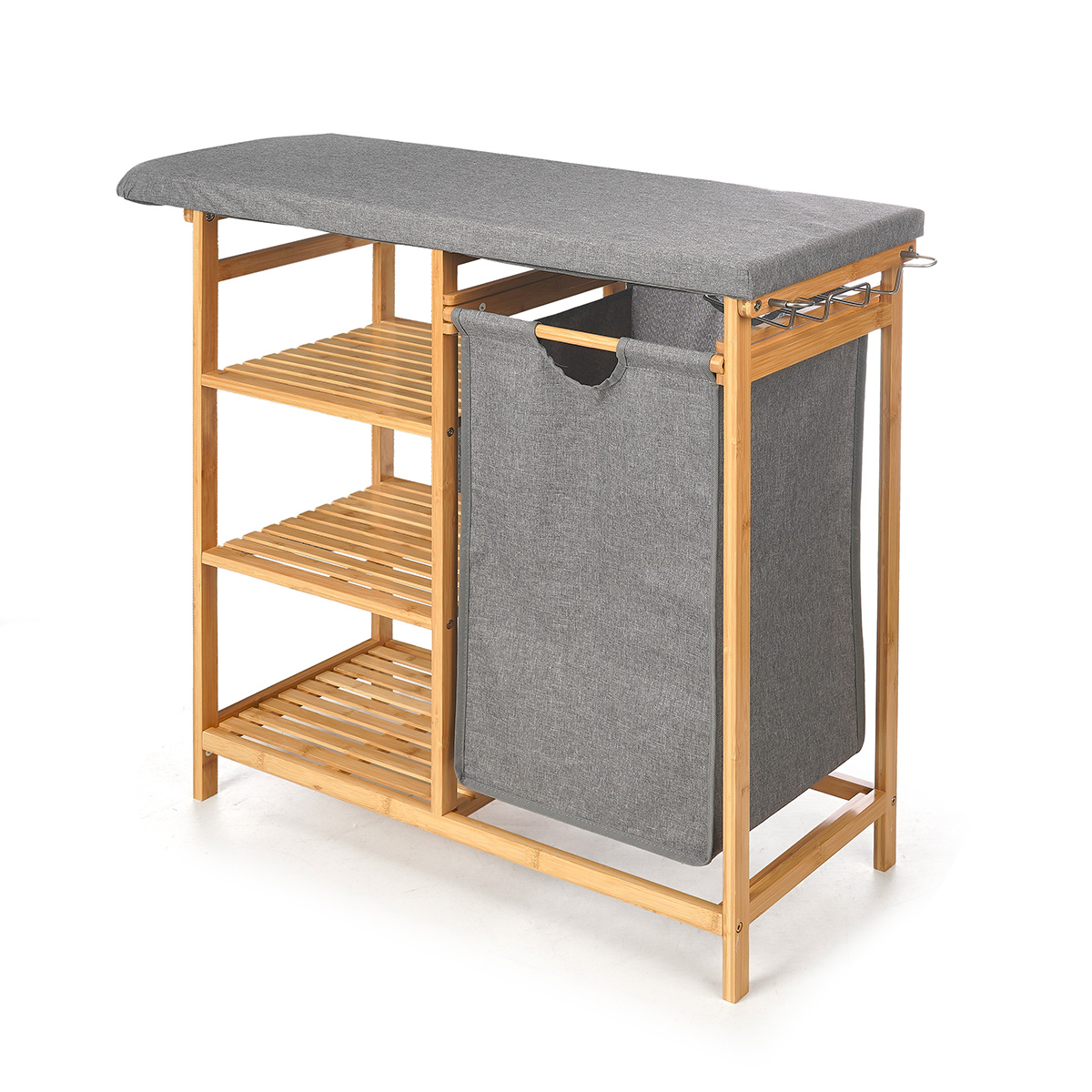 Tabla de planchar con mueble y cajones gris