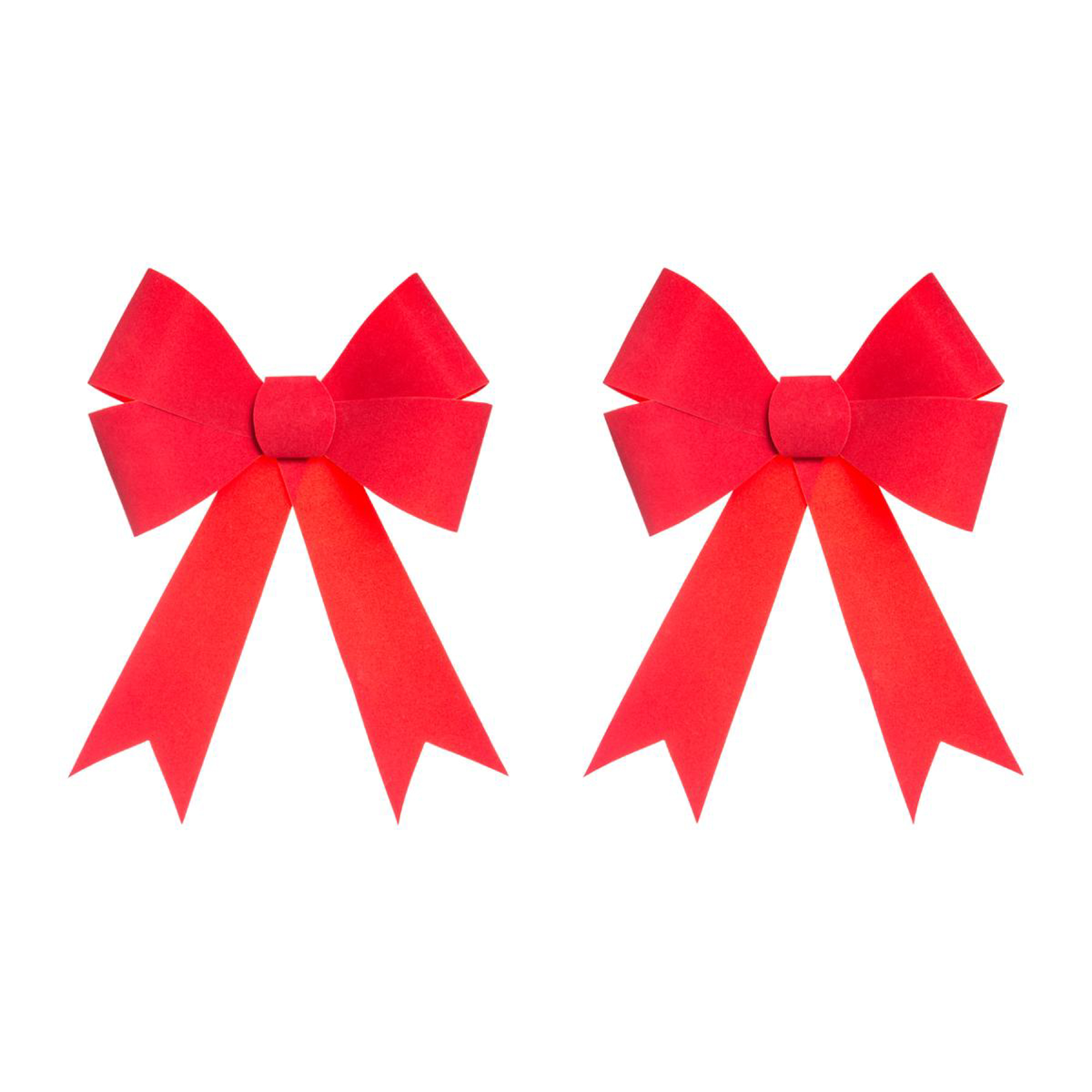 Conjunto De 2 Laços Decorativos Vermelhos Efeito Veludo