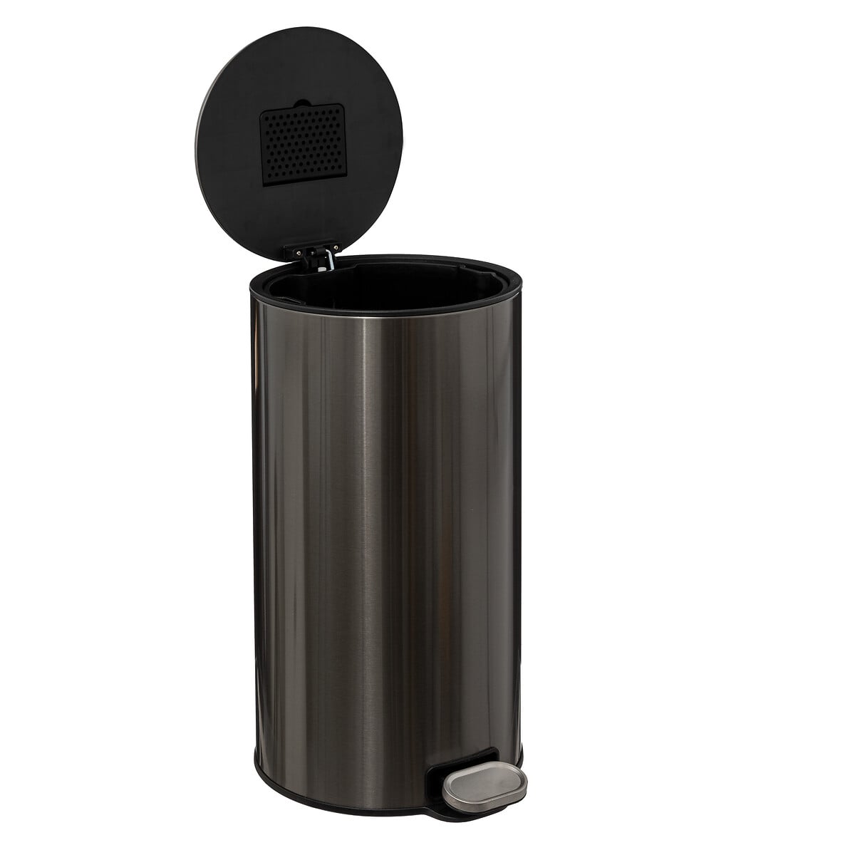Balde Do Lixo Delta Cinza Em Metal 30L
