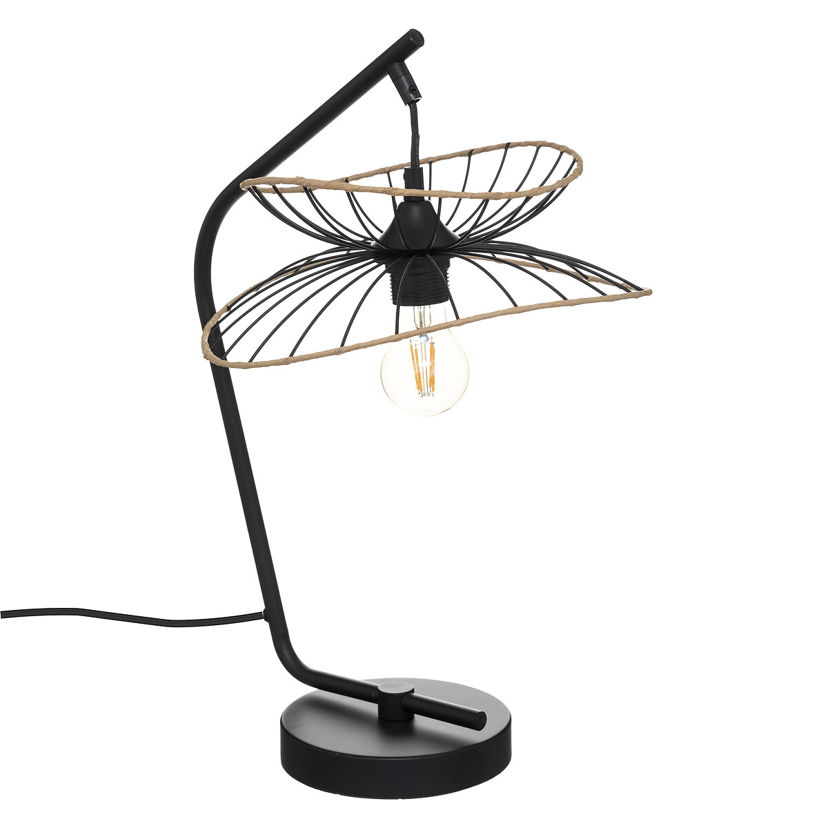 L&aacute;mpara De Mesa Negro Metal 50cm Alara