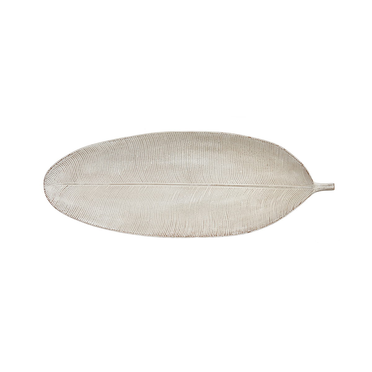 Centro De Mesa Hoja De Madera 59x21Cm