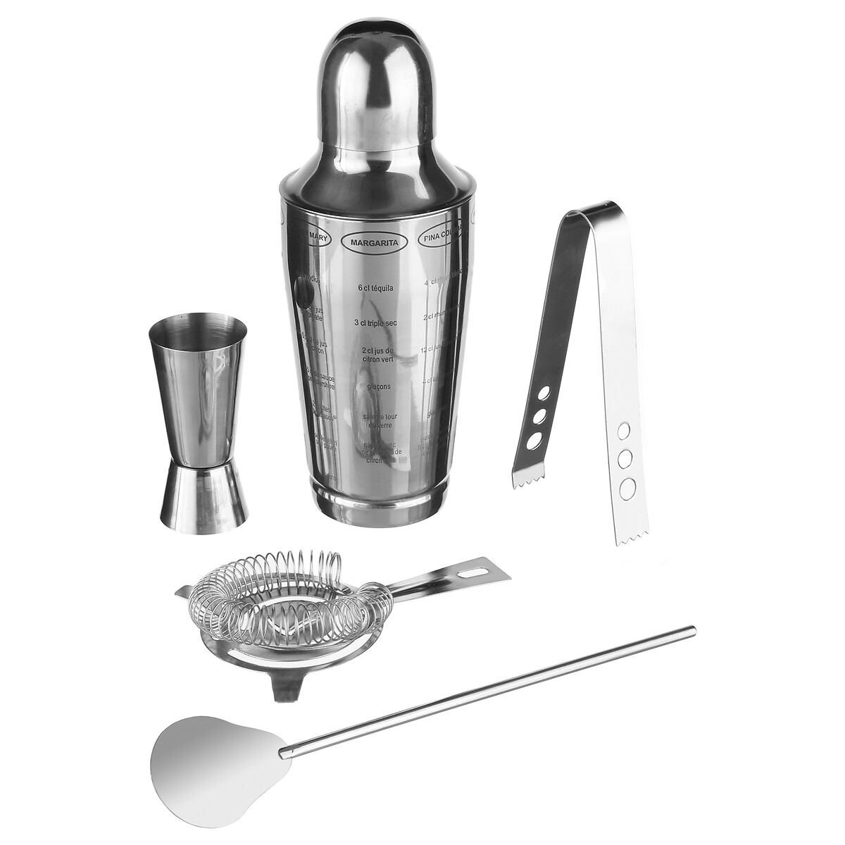 Set De Cocktail 5Pzas Acero Inox. 600Ml
