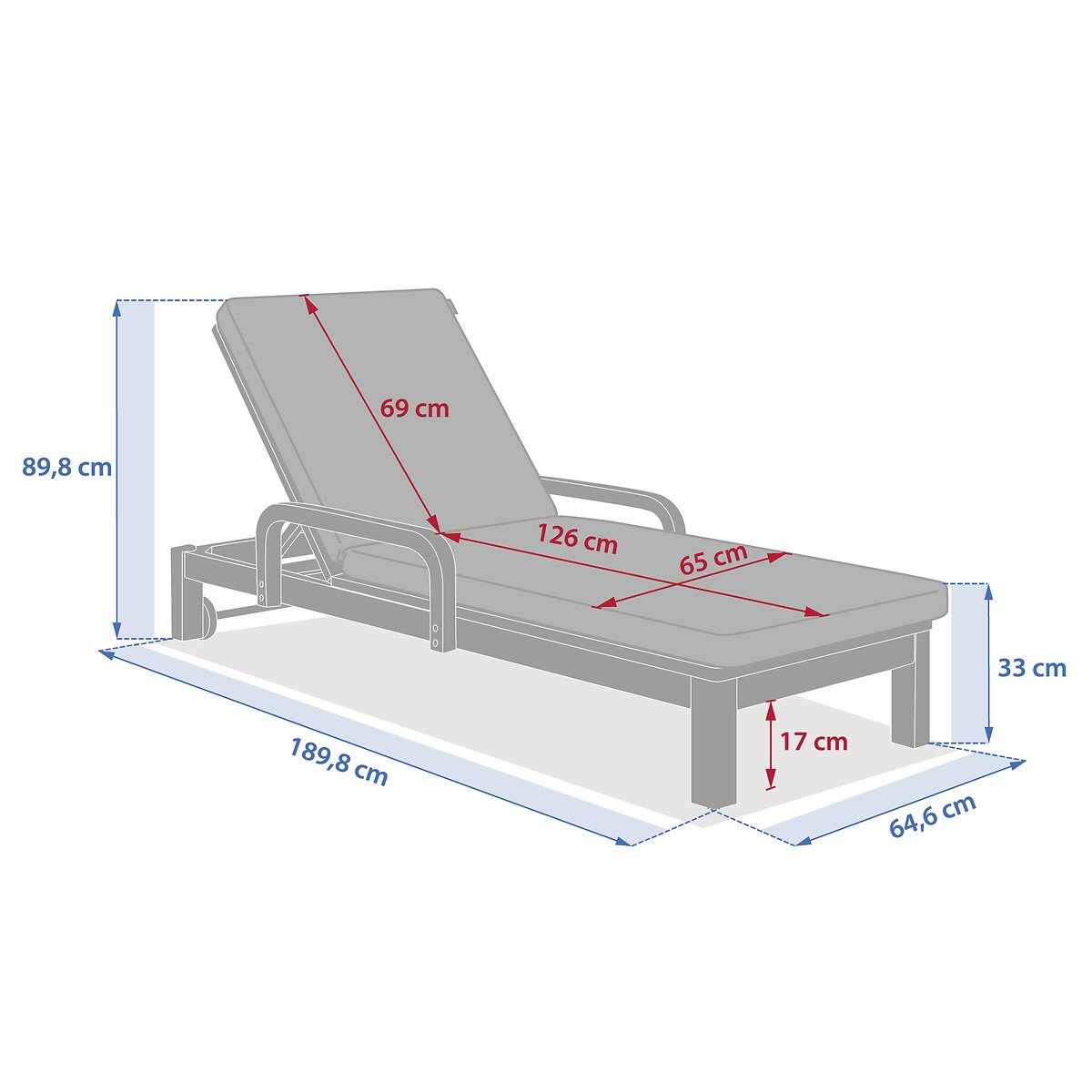 Tumbona PAPOUASIE taupe de madera acacia